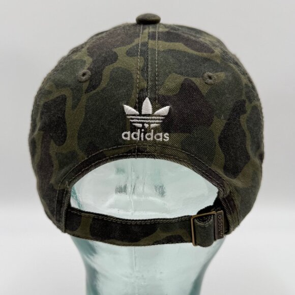 Adidas Green Camo Hat Women's OS Adjustable Baseball Strapback Cap Cotton Logo - Picture 3 of 10